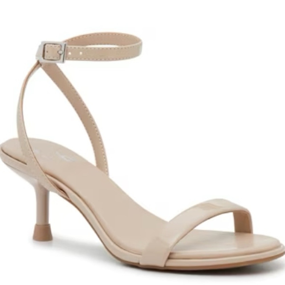 Mix No. 6 Beige Ankle-Strap Kitten Heel Sandals